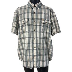 Carhartt Men's Shirt Short Sleeve Button Front loose  Fit Plaid Size CXL